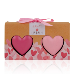 balsamo labbra 2x2,5g in scatola latta a forma di cuore frag:fragola e vaniglia